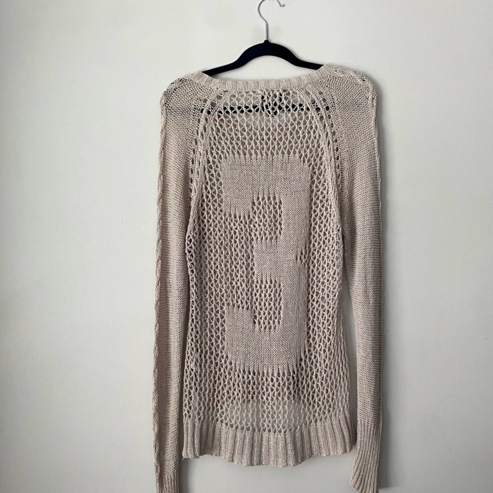 Buffalo David Bitton Tan Knit Sweater Size Medium Fall Knit Boho Costal Classic - Picture 3 of 6